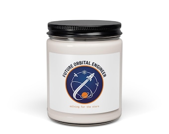 Future Orbital Engineer rocket logo Candle | 9oz Soy Jar