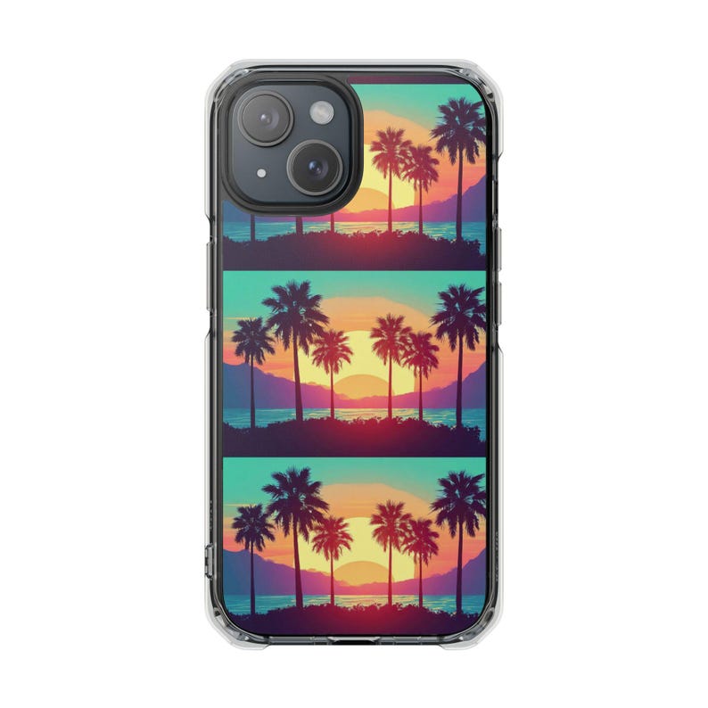 Retro Sunset Palm Trees iPhone Case