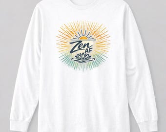 Zen AF Crewneck Sweatshirt | Sunburst Lotus Mindfulness Design