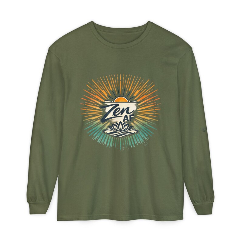 Zen AF Crewneck Sweatshirt | Sunburst Lotus Mindfulness Design imagem 11