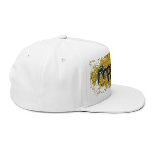 Snapback avec éclaboussures de peinture | Casquette plate brodée | Chapeau street art | Vêtements d'artiste mpgink image 5