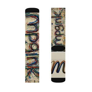 mpgink Graffiti Script Socks | Colorful Scribble Art Crew Socks image 14