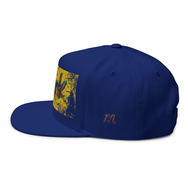 Snapback avec éclaboussures de peinture | Casquette plate brodée | Chapeau street art | Vêtements d'artiste mpgink image 8