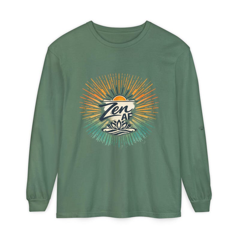 Zen AF Crewneck Sweatshirt | Sunburst Lotus Mindfulness Design imagem 13