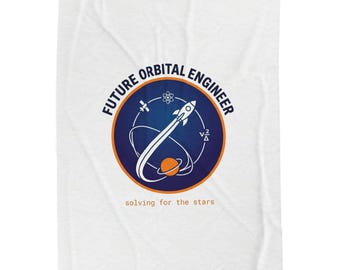 Future Orbital Engineer Velveteen Plush Blanket | rocket science space design