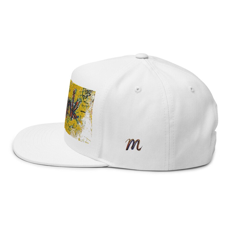 Snapback avec éclaboussures de peinture | Casquette plate brodée | Chapeau street art | Vêtements d'artiste mpgink image 4