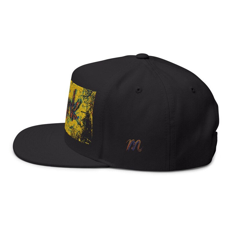 Snapback avec éclaboussures de peinture | Casquette plate brodée | Chapeau street art | Vêtements d'artiste mpgink image 15
