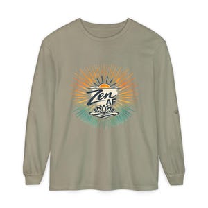 Zen AF Crewneck Sweatshirt | Sunburst Lotus Mindfulness Design imagem 7
