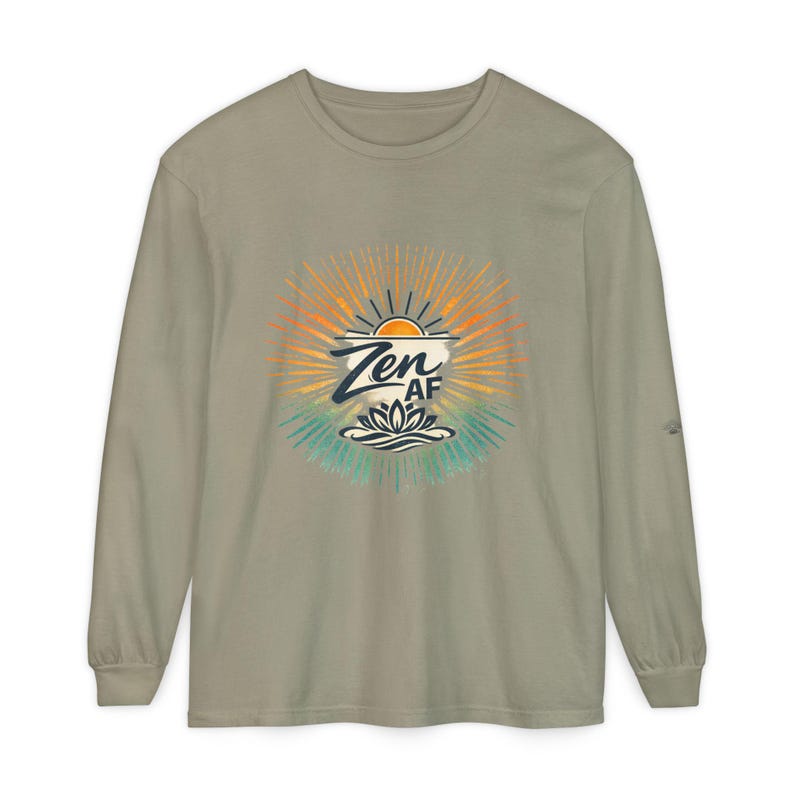 Zen AF Crewneck Sweatshirt | Sunburst Lotus Mindfulness Design imagem 7