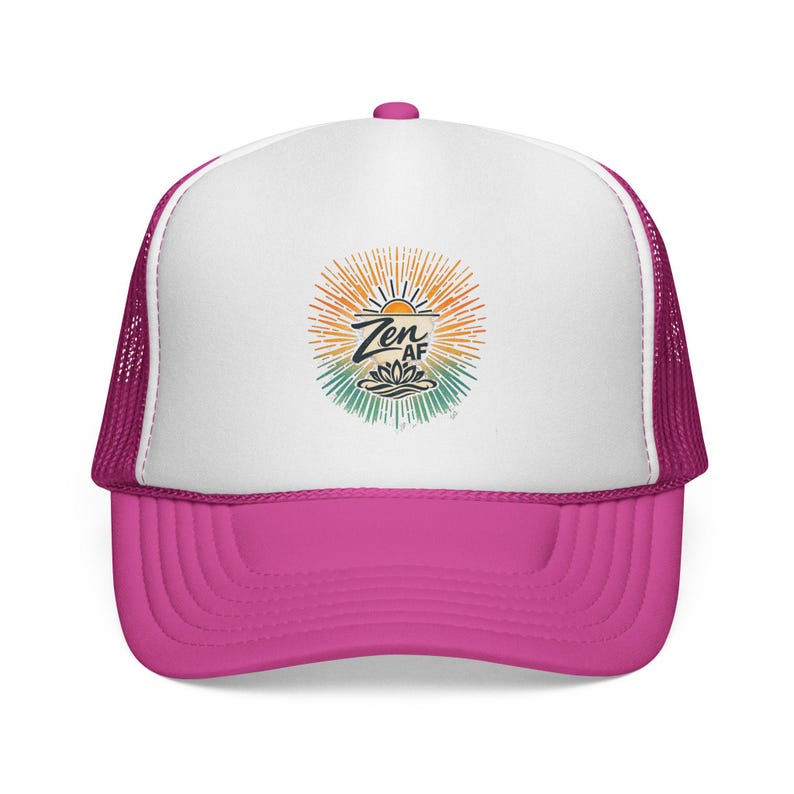 Gorra trucker Zen AF con diseño de rayos de sol / diseño de puesta de sol surfera imagen 11