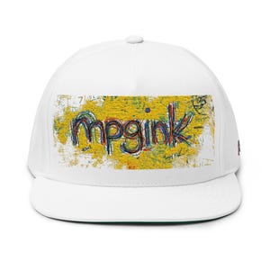 Snapback avec éclaboussures de peinture | Casquette plate brodée | Chapeau street art | Vêtements d'artiste mpgink image 2