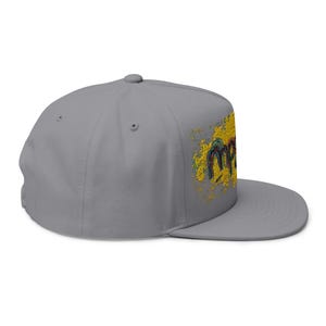 Snapback avec éclaboussures de peinture | Casquette plate brodée | Chapeau street art | Vêtements d'artiste mpgink image 12