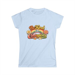 Be Kind It's Contagious tee | Retro Rainbow Flower Shirt Bild 8