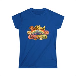 Be Kind It's Contagious tee | Retro Rainbow Flower Shirt Bild 9