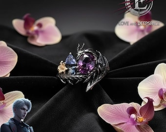 Anello Sylus di Love and Deepspace, gioiello anime cosplay regolabile, anello in lega con fiore, accessorio per giochi otome, regalo
