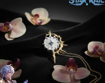 Collana Choker Khaslana di Honkai Star Rail Phainon, catena a clavicola in metallo dorato, gioiello anime per cosplay, regalo per i fan