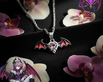 Collana Durin di Genshin Impact con ciondolo a forma di cuore e ali di drago, catena per clavicola unisex per cosplay anime, regalo per coppie