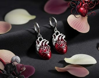 Orecchini a clip Tokyo Kaneki Ken con catena, gioielli gotici ghoul, orecchini a clip boho spettrali da vampiro, idea regalo