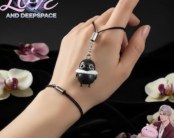 Portachiavi Sylus di Love and Deepspace con ciondolo Grumpy Crow, portachiavi in resina per cellulare, accessorio anime per cosplay, regalo unisex