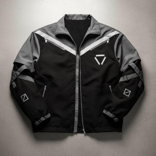 Men's Cyber Tech Bomber Jacket – Reflective Racing Streetwear Futuristic Design