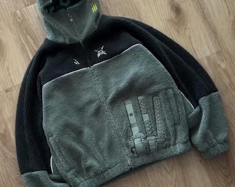 Roronoa Zoro Black Fleece Bomber Jacket – Embroidered Swords Streetwear