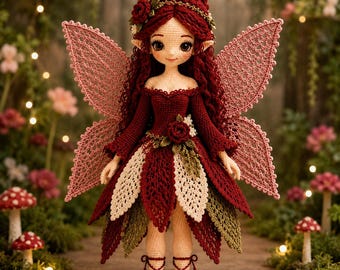 Flower Fairy Crochet Doll PDF Pattern – Floria Amigurumi Doll, (English Instant Download)