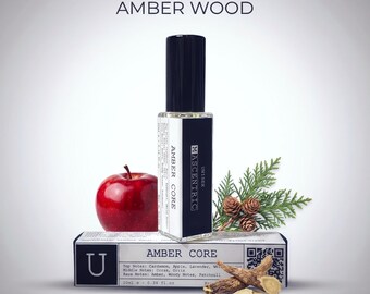 AMBER CORE – Inspirado en la madera de ámbar - Perfume de ámbar cálido y especiado – Fragancia unisex – Tamaño de viaje de 10 ml