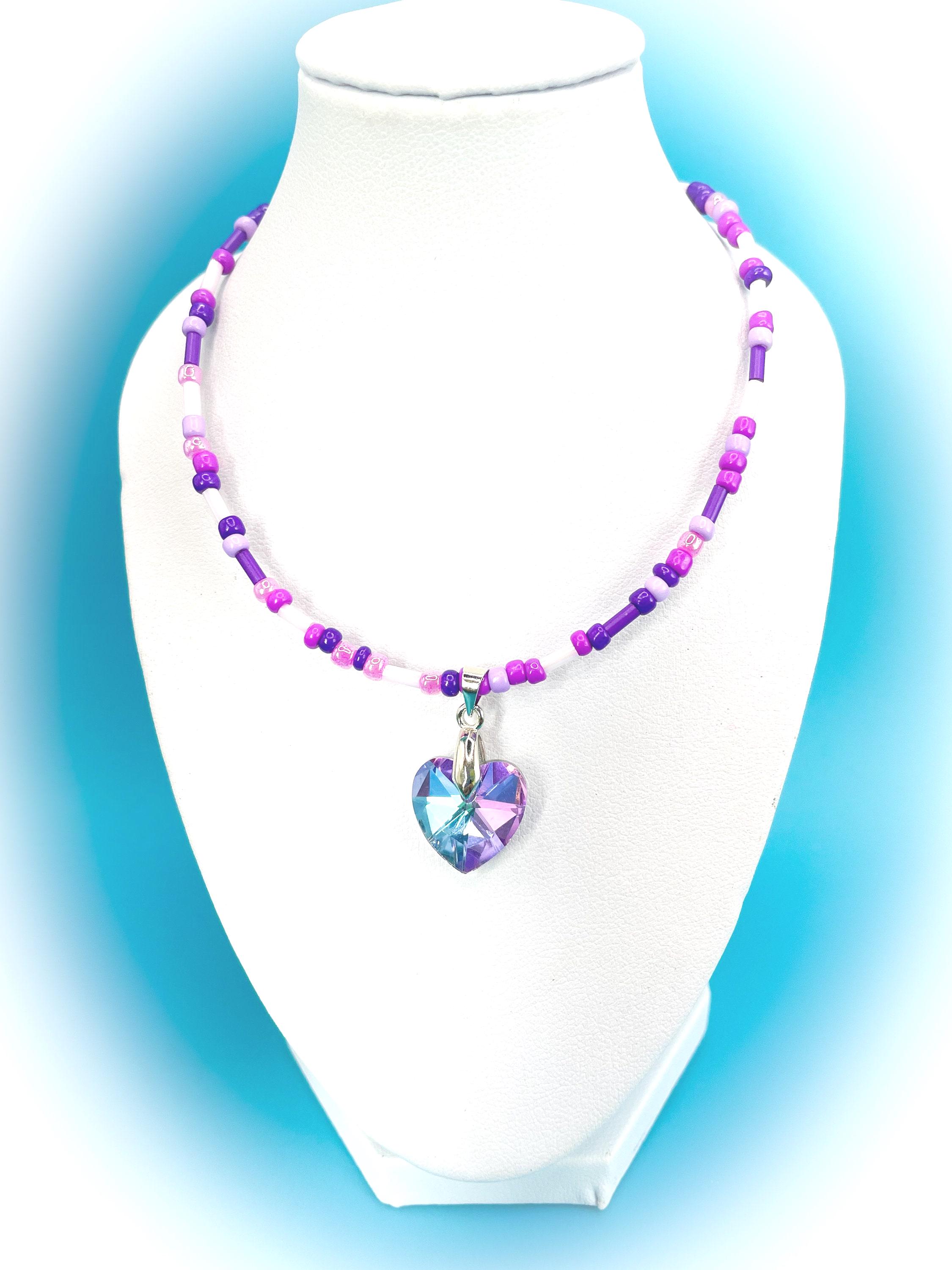 ネックレス・ペンダント VVV Glass Heart Mix Beads Necklace 4BFK423 VVV] Glass Heart Mix Beads Necklace | もごつ