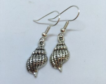 Whelk Shell Charm Earrings for pierced ears gifts for her shell dropper earrings shell dangle earrings shell charm earrings ladies gift