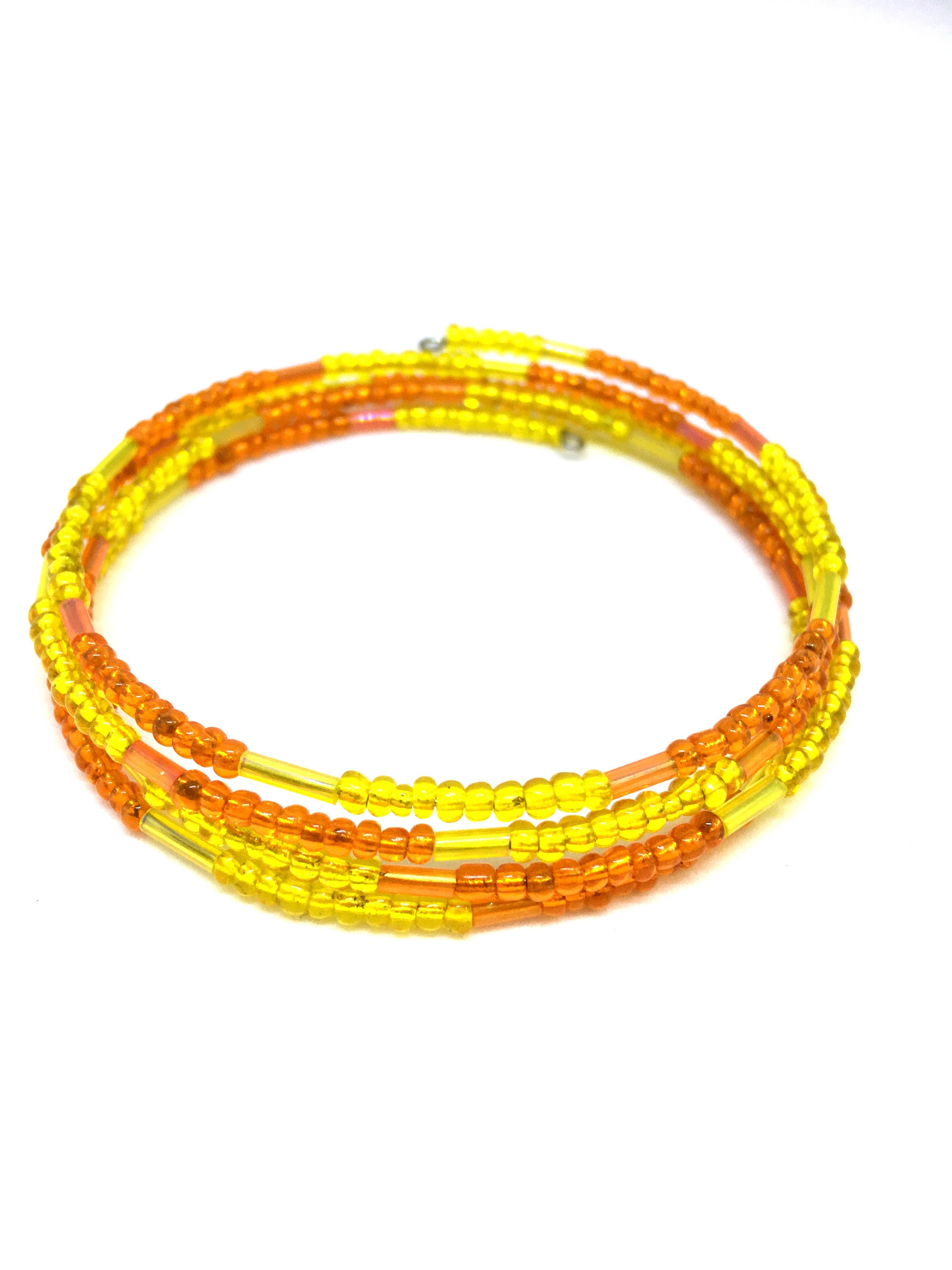 Seed Bead LOVE Bracelet with Heart- Sunshine Yellow - Love Is Project