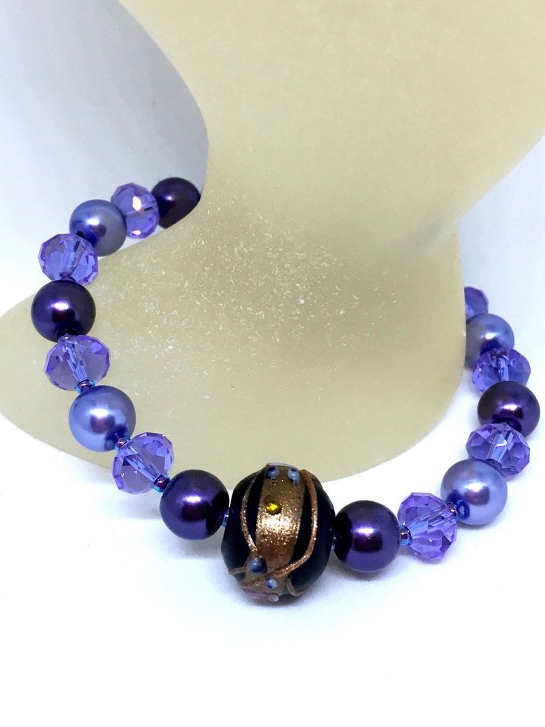 Venetian style Blackcurrant Purple & Lilac Rosebud Detail | Etsy