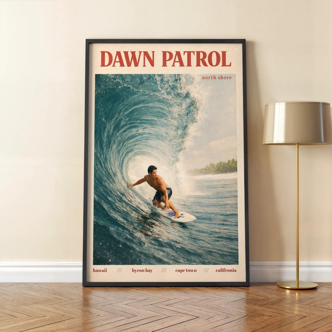 Retro Surf Poster – Vintage Wave Wall Art Print, Coastal Travel Decor ...