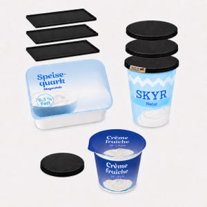 Reusable Skyr, Quark and Yogurt Lids – 7-Piece Refrigerator Set