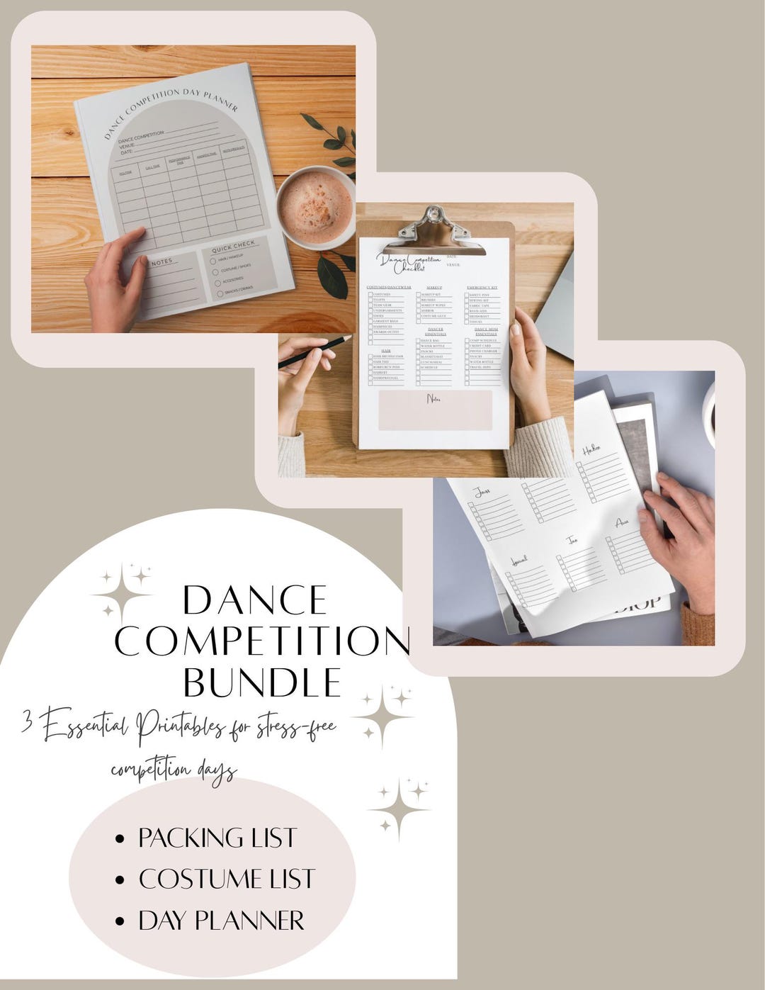 Dance Competition Bundle Printable | Dance Checklist Pack | Dance Mom ...