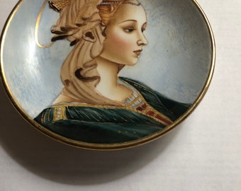 Vintage Guiseppe Chiurato Roma porcelain plate titled La Vergine