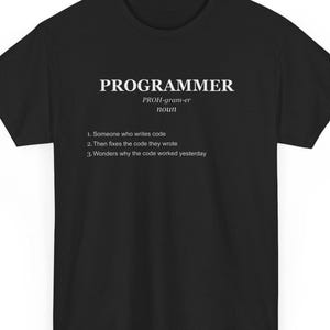 Unisex Heavy Cotton Tee, Funny Work Slang Shirt 'Programmer'
