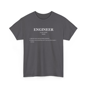 Engineer Definition Shirt, Funny T-Shirt Gift, Work Humor Tee, Sarcastic Quote T-Shirt