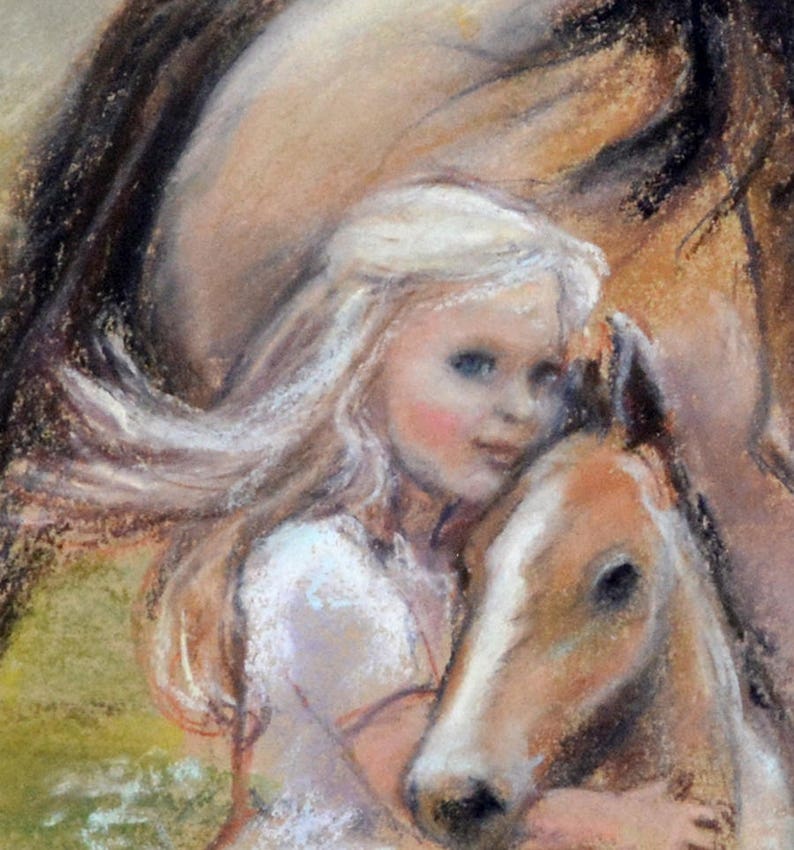 Girl and horse art Dreams of Horses Flat archival Etsy