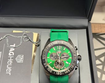 TAG Heuer Formula 1 Green Chronograph Watch 43mm, Swiss Quartz Sport Wristwatch