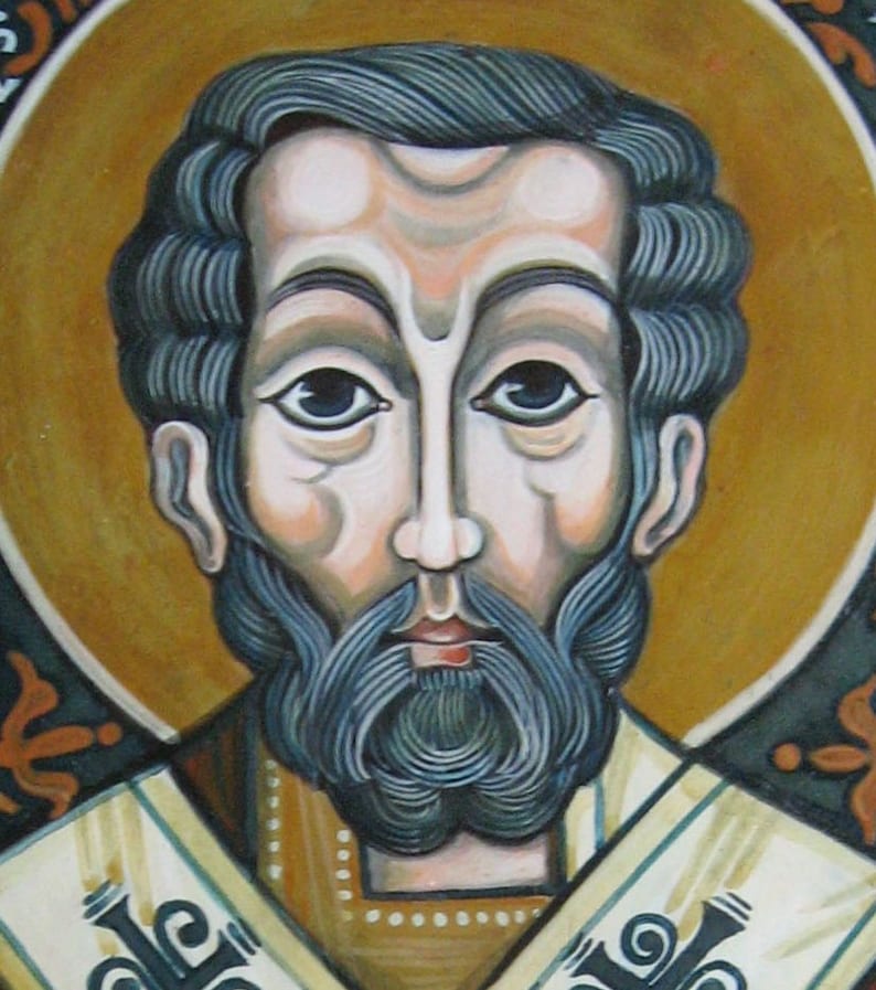 Saint Nicholas. Byzantine Icon Handmade Painted. Only on - Etsy