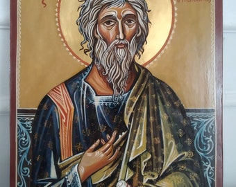 Saint Andrew, The First Called Romanian, Orthodox icon handmade painted on order