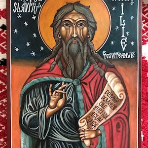 The Prophet Elijah. Byzantine, Romanian icon handmade painting. On order.