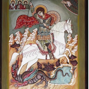 Saint George. Byzantine icon handmade painted. Made only on demand.