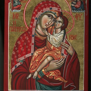 Miraculous Icon of Panagia Giatrissa "The Healer". Orthodox, Romanian handmade icon on order