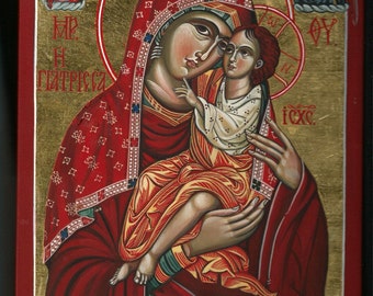 Miraculous Icon of Panagia Giatrissa "The Healer". Orthodox, Romanian handmade icon on order