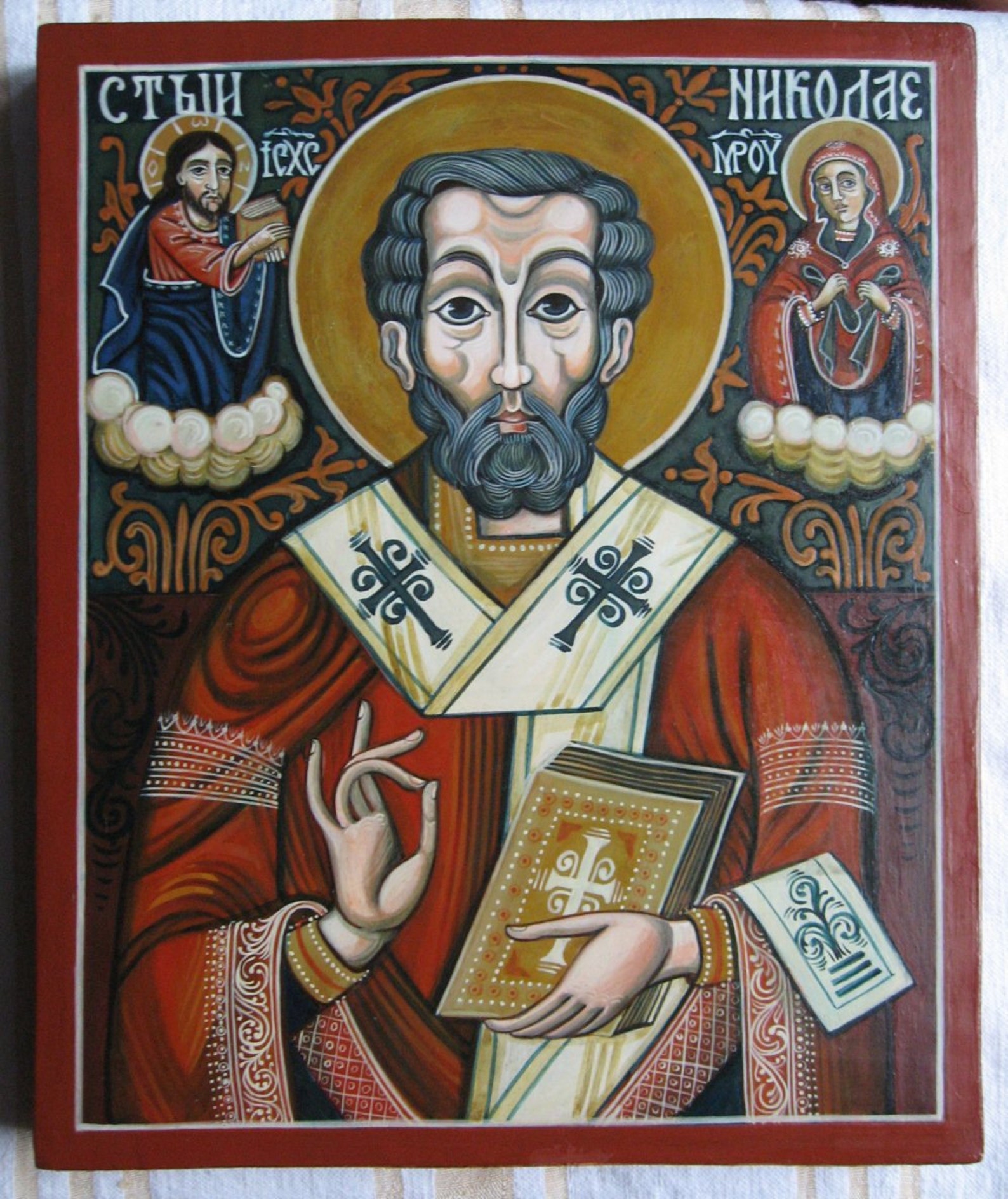 Saint Nicholas. Byzantine Icon Handmade Painted. Only on - Etsy