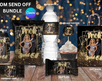 Schwarz & Gold Abschlussball Mitbringsel (Canva Template)