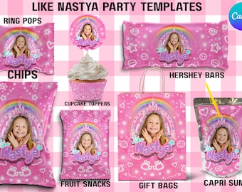 Come i modelli per la festa di compleanno di Nastya / Decorazioni a forma di castello rosa (download digitale)