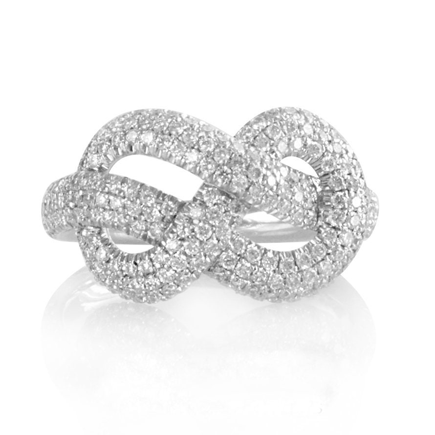 Anniversary Statement Infinity Knot Diamond Ring Unique | Etsy