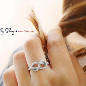 Infinity Engagement Ring, Unique Engagement Ring, The Original, 0.35 CT Diamond Ring, Unique Wedding Band, Love Knot Diamond Ring, Bridal image 3